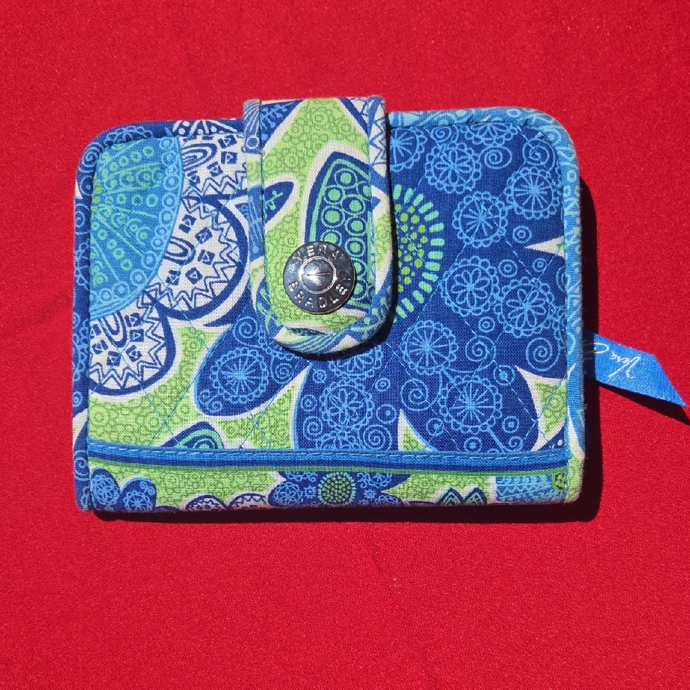 Vera Bradley Blue and Green Patterned Wallet
